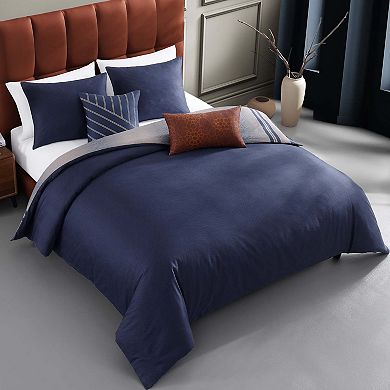 Bebejan Dark Blue Animal Prints 100 % Cotton Sateen 5 Piece Reversible Comforter Set