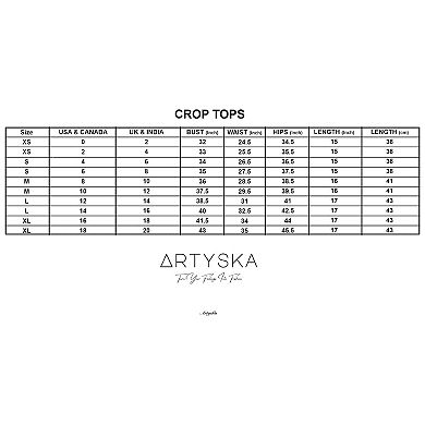 Artyska Women's Summer V Neck Sleeveless Collared Ribbed Casual Crop Top