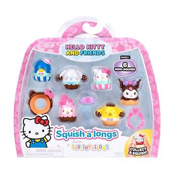 Hello Kitty 6 pk Mini Squish-a-longs Collectible Figures