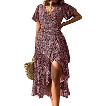 Women's Cupshe Split Flared Ruffle Cover-Up Dress