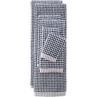 Lands' End Quick-Dry Cotton Textured Gingham 6 pc Towel Set