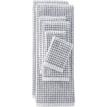 Lands' End Quick-Dry Cotton Textured Gingham 6 pc Towel Set