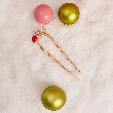 Kitsch Metal Gemstone French Hair Pin