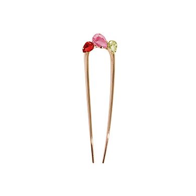 Kitsch Metal Gemstone French Hair Pin