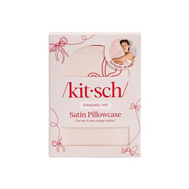 Kitsch Standard Satin Striped Bows Pillowcase