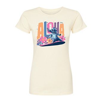 Disney's Lilo & Stitch Juniors' Aloha Surfing Fitted Tee