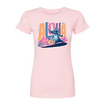 Disney's Lilo & Stitch Juniors' Aloha Surfing Fitted Tee