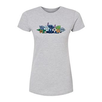 Disney's Lilo & Stitch Juniors' Flowers Fitted Tee