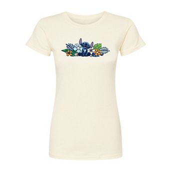 Disney's Lilo & Stitch Juniors' Flowers Fitted Tee