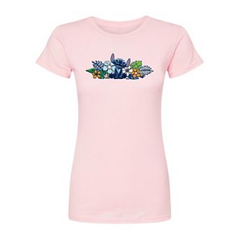 Disney's Lilo & Stitch Juniors' Flowers Fitted Tee