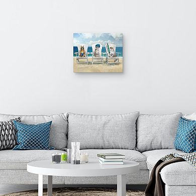 16" x 20" Beach Babes Cat Wall Art
