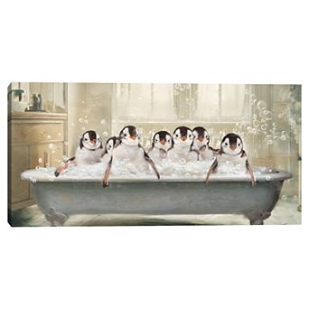 Penguin Group Bath II 12" x 24" Wall Art