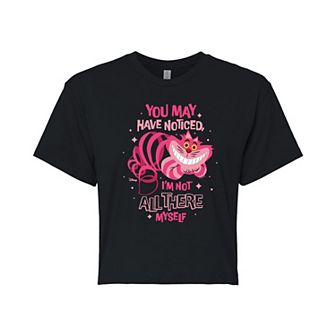 Disney's Alice in Wonderland Cheshire Cat Juniors' I'm Not All There Myself Cropped Tee