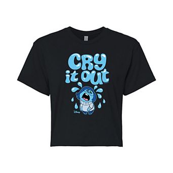 Disney / Pixar's Inside Out 2 Sadness Juniors' Cry It Out Cropped Tee