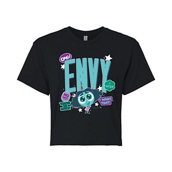 Disney / Pixar's Inside Out 2 Envy Juniors' Stickers Cropped Tee