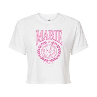 Disney's The Aristocats Marie Juniors' Collegiate Cropped Tee