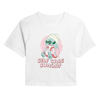 Disney's Lilo & Stitch Juniors' Self Care Sunday Cropped Tee