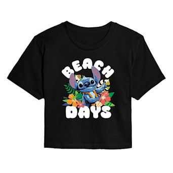 Disney's Lilo & Stitch Juniors' Beach Days Cropped Tee