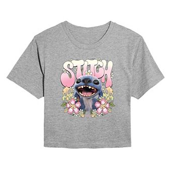 Disney's Lilo & Stitch Juniors' Floral Cropped Tee