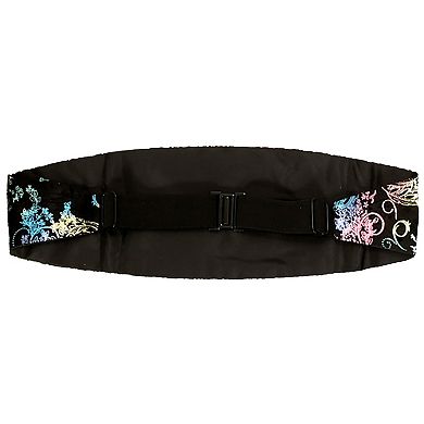 Gioberti Boy's Adjustable Satin and Paisley Cummerbund Set