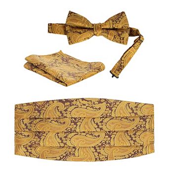 Gioberti Boy's Adjustable Satin and Paisley Cummerbund Set