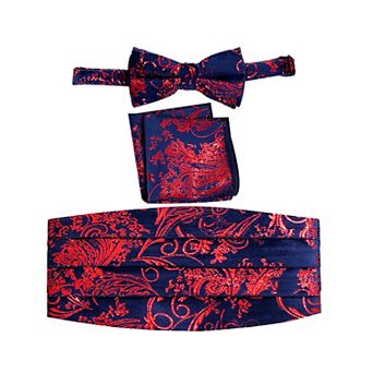 Gioberti Boy's Adjustable Satin and Paisley Cummerbund Set