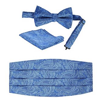 Gioberti Boy's Adjustable Satin and Paisley Cummerbund Set