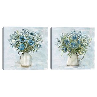 12" x 12" Floral Canvas Art Set, 2 pc Set