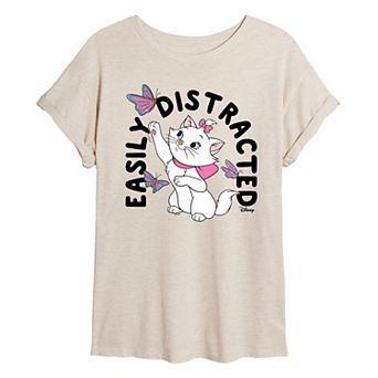 Disney's The Aristocats Juniors' Easily Distracted Oversized Tee