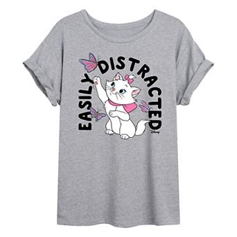 Disney's The Aristocats Juniors' Easily Distracted Oversized Tee