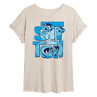Disney's Lilo & Stitch Juniors' Stack Oversized Tee