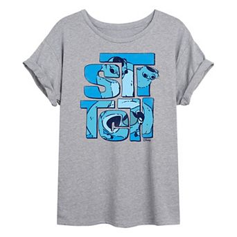 Disney's Lilo & Stitch Juniors' Stack Oversized Tee