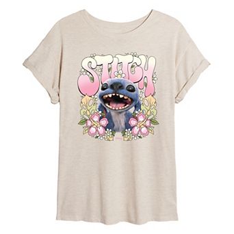 Disney's Lilo & Stitch Juniors' Floral Oversized Tee