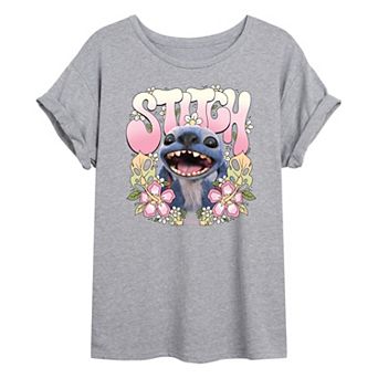 Disney's Lilo & Stitch Juniors' Floral Oversized Tee