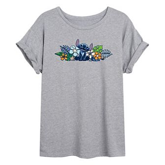 Disney's Lilo & Stitch Juniors' Flowers Oversized Tee
