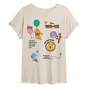 Disney's Winnie The Pooh Juniors' Collage Oversized Tee