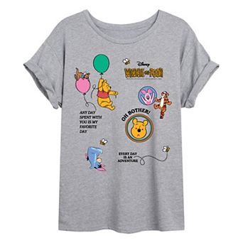 Disney's Winnie The Pooh Juniors' Collage Oversized Tee