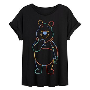 Disney's Winnie The Pooh Juniors' Outline Oversized Tee