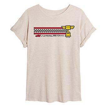 Disney / Pixar's Cars Lightning McQueen Juniors' Race Stripe Oversized Tee