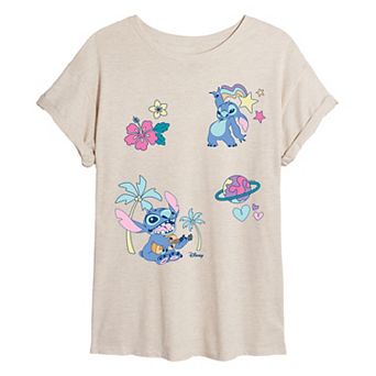 Disney's Lilo & Stitch Juniors' Patchwork Oversized Tee