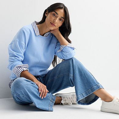 Women's Sonoma Goods For Life® Mixed Rib Crewneck Top