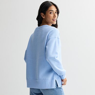 Women's Sonoma Goods For Life® Mixed Rib Crewneck Top