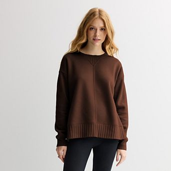 Women's Sonoma Goods For Life® Mixed Rib Crewneck Top