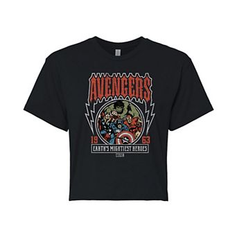 Juniors' Marvel The Avengers Vintage Cropped Tee
