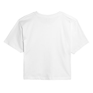 Juniors' Marvel Captain America Shield Cropped Tee