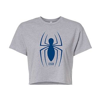 Juniors' Marvel Spider-Man Logo Cropped Tee