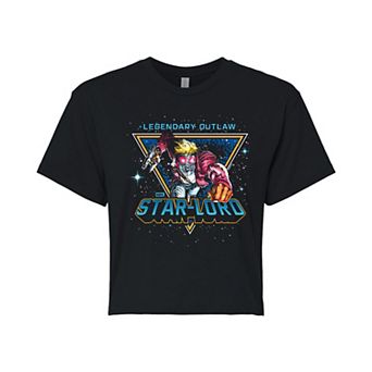Juniors' Marvel Guardians Of The Galaxy Star-Lord Cropped Tee