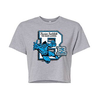 Juniors' Marvel X-Men Beast '63 Collegiate Cropped Tee