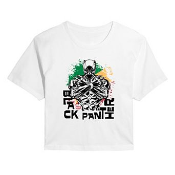 Juniors' Marvel Black Panther Cropped Tee