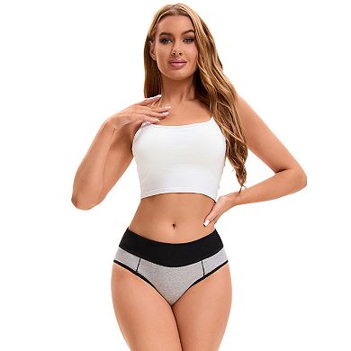 Women's 5 Packs Underpants Stretch Briefs Breathable Contrast Color Panties
